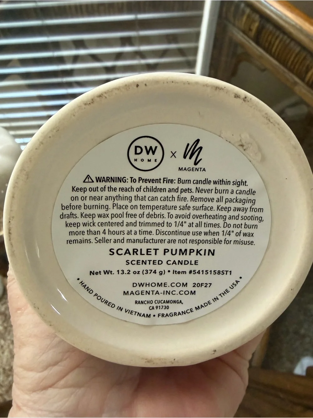 Fall Vibes ~ Rae Dunn “Pumpkin Love” Ceramic Canister/Candle with Black Stem Lid